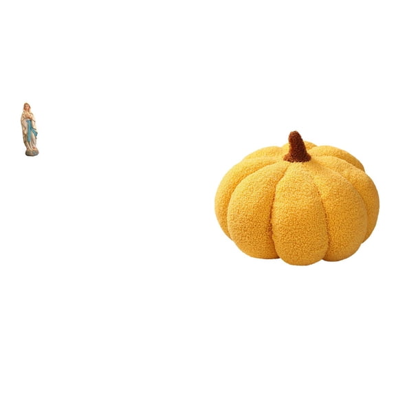 Luther Statue Virgin Mary Figurine Pumpkin Cushion Plush Resin Material Home Office Bedroom Decor for Holiday Display