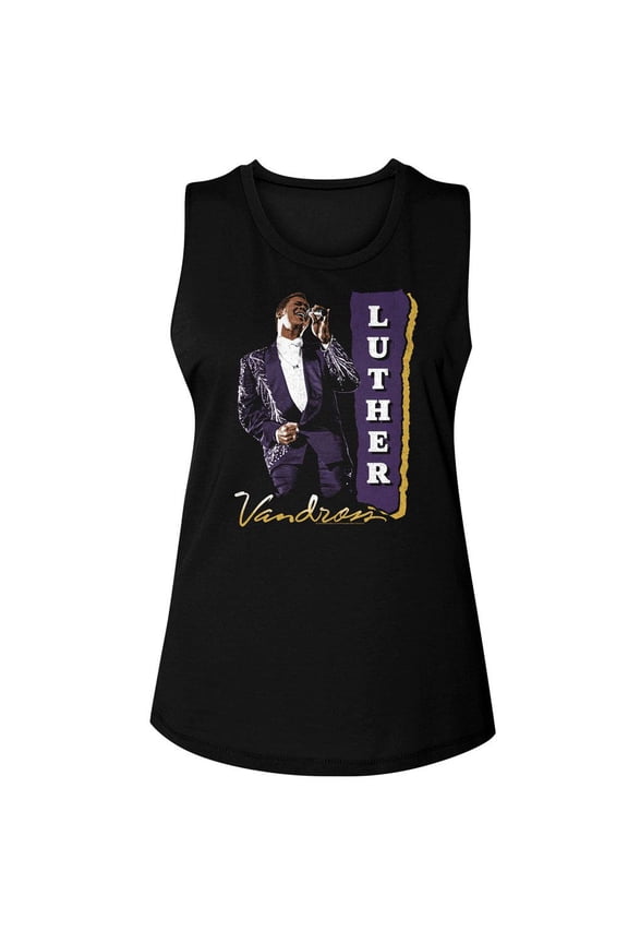 Luther Vandross Purple Suit Black Women's Muscle Tank Top T-Shirt