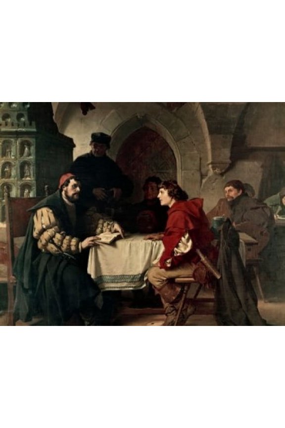 Luther as Junker Jorg in the Jena Inn with Students by Freidrich Paul Thumann (1834-1903) Canvas Art - Freidrich Paul Thumann (24 x 36)
