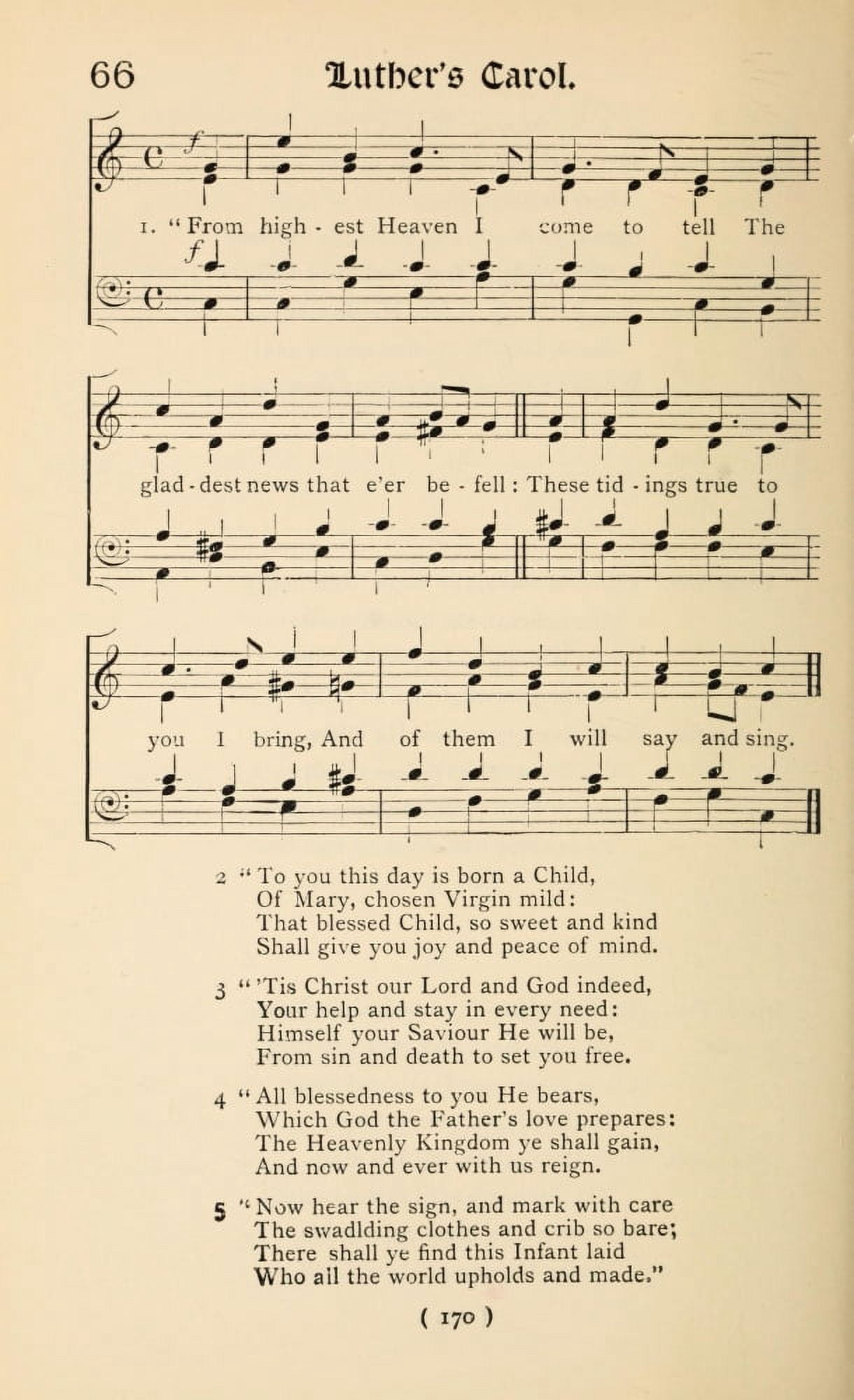 Luthers Carol 1 Christmas Carols New & Old 1850 Canvas Art - (18 x 24)