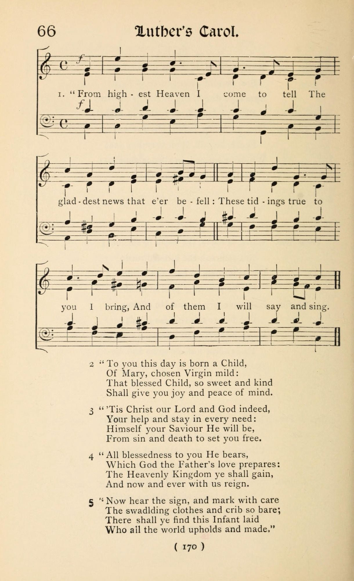 Luthers Carol 1 Christmas Carols New & Old 1850 Canvas Art - (24 x 36)