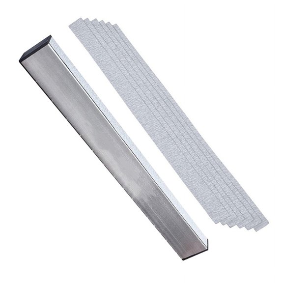 Luthier Tools Fret Sanding Leveler Accessories Compact Exquisite Guitar Parts Replacement,1 x Fret Sanding Leveler Beam Leveling Bar 6 x Replacement Sanding Paper,Silver
