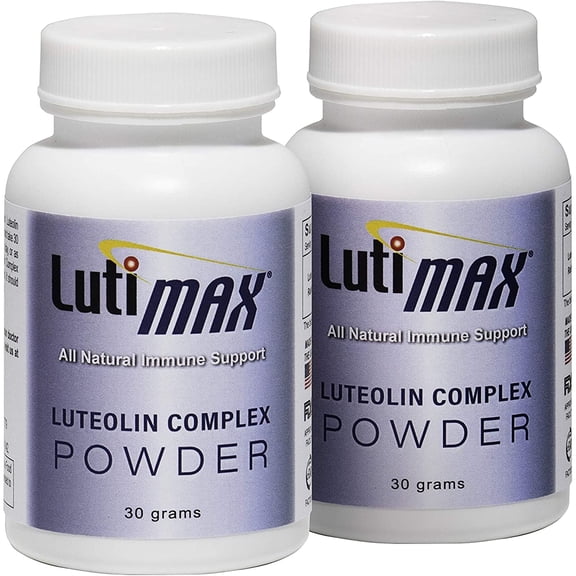 LutiMax Luteolin Complex Powder w/ Rutin 2 Pack- Brain & Immune Support Supplement