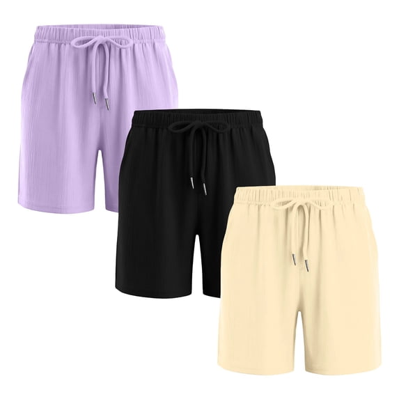Lutiedan 3 Pack Girls Sweat Shorts Wide Leg Elastic Waist Drawstring Running Shorts Casual Summer Soft Workout Shorts Sizes 3-14