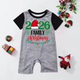 thumbnail image 1 of Lutiedan Baby Christmas Print Short Sleeve Romper, Merry Christmas Raglan Sleeve Romper, Newborn Infant Holiday One‑Piece Bodysuit 3-18M, 1 of 5