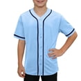 thumbnail image 1 of Lutiedan Boys Baseball Jersey Button Down Hip Hop Sport T Shirts V Neck Short Sleeve Quick Dry Casual Sport Tops Size 3-15, 1 of 6