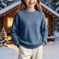 thumbnail image 1 of Lutiedan Boys Girls Knitted Sweaters Teen Crew Neck Long Sleeve Pullover Fall Winter Casual Uniform Sweaters Size 5-16,Blue, 1 of 7