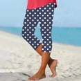 thumbnail image 1 of Lutiedan Capri Pants for Women Printed High Waisted Workout Athletic Running Yoga Leggings Non See Through Comfy Stretch Cropped Pants, 1 of 5