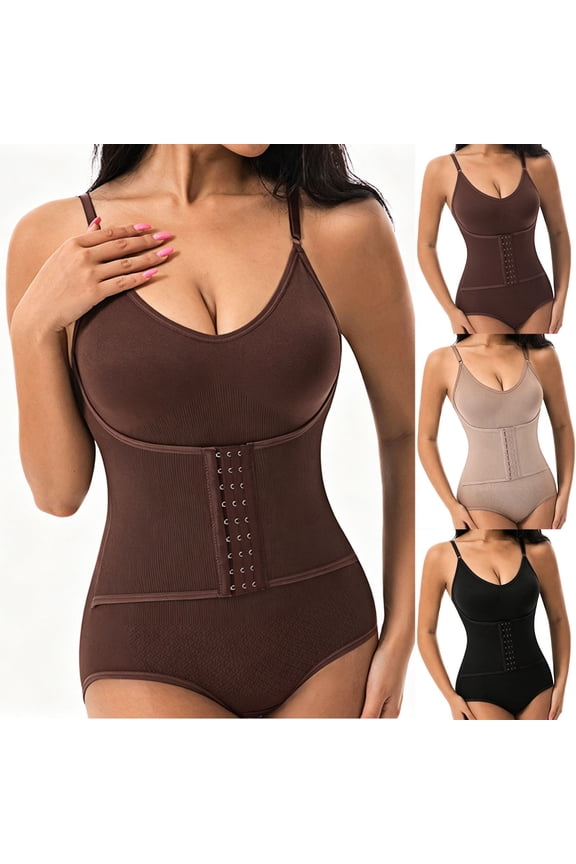 Fajas Colombianas Shapewear for Women Tummy Control Bodysuit Postpartum Full Butt Lifter Body Shaper,Khaki,XXXL