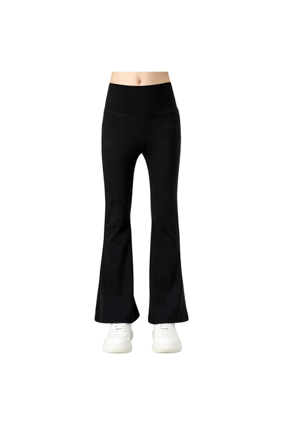 Girl's Flare Leggings High Waisted Yoga Pants Summer Bootcut Dance Casual Activewear Kids Bell Bottoms 3-15 Years