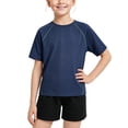 thumbnail image 1 of Lutiedan Girls Athletic Shirts Quick Dry Short Sleeve Gym Active Tops Crew Neck Summer Moisture Wicking Outdoor Tee 3-16 Years, 1 of 4