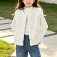 thumbnail image 1 of Lutiedan Girls Faux Furs Vest Kids Sleeveless Button Down Fluffy Coat Fleece Warm Layering Winter Waistcoat 18M-13Y,White, 1 of 7