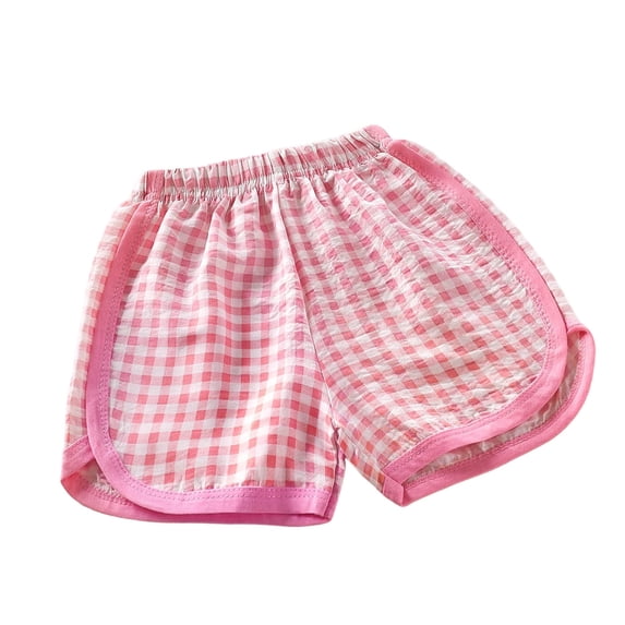 Lutiedan Girls Gingham Shorts Elastic Waist Wide Leg Plaid Shorts Casual Summer Loose Fit Cute Shorts 6 Months-7 Years