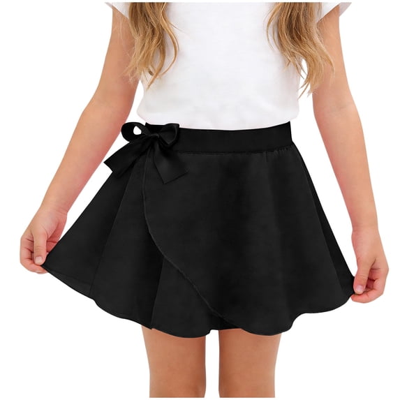 Lutiedan Girls Skirts Skorts Elastic Flared Baby Flowy Tennis Athletic Skirts Skorts for Girls with Bowknot