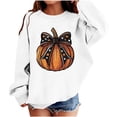 thumbnail image 1 of Lutiedan Halloween Sweatshirt for Girls Pumpkin Ghost Graphic Pullover Tops Baggy Crewneck Spooky Season Sweatshirt Size 1-13, 1 of 6
