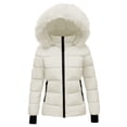 thumbnail image 1 of Lutiedan Hooded Puffer Jackets for Girls Zip up Long Sleeve Warm Jackets Casual Trendy Winter Outerwear with Pockets Size 5-14, 1 of 4