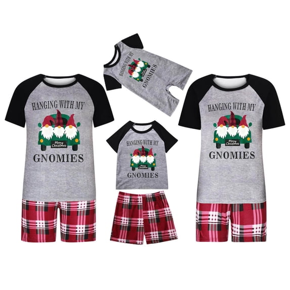 Lutiedan Matching Family Christmas Pajamas Sets Short Sleeve Tops and Shorts Sleepwear Xmas Holiday Family Pjs S-XXL,Style2