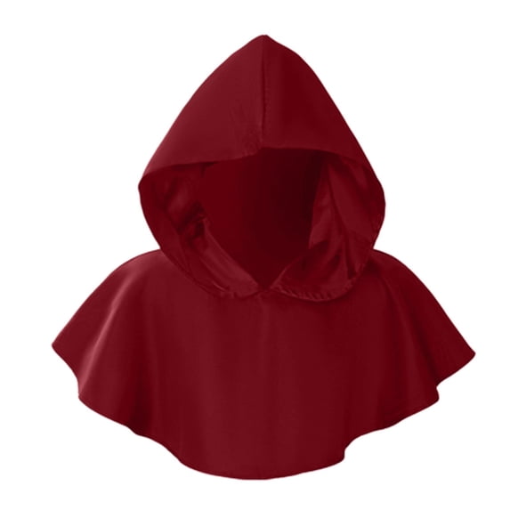 Lutiedan Medieval Hooded Cowl Cloak for Women Men Halloween Short Witch Cape Unisex Pointed Hood Pullover Cape