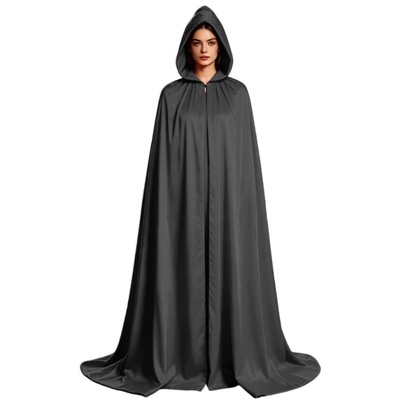 Lutiedan Medieval Velvet Cloak with Hood for Men and Women Halloween Witch Vampire Cape Cloak Renaissance Full Length Robe