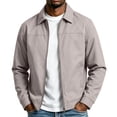 thumbnail image 1 of Lutiedan Men's Lightweight Jackets Full Zip Turndown Collar Jacket Fall Casual Windproof Business Outwear with Pockets S-3XL,Rose Gold, 1 of 6