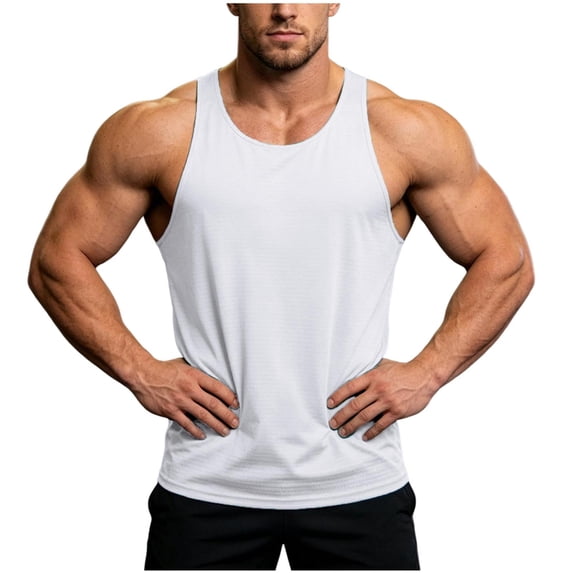 Lutiedan Men's Workout Tank Tops Sleeveless Athletic Running Gym Undershirt Casual Summer Beach Swim Muscle Shirts