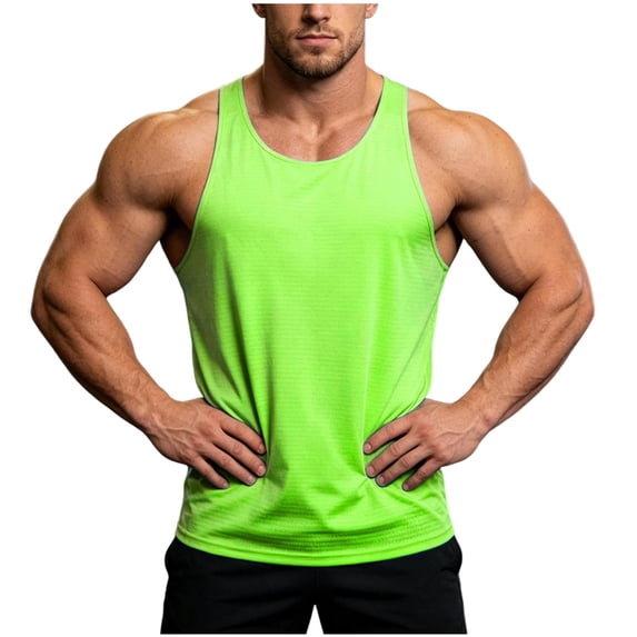 Lutiedan Men's Workout Tank Tops Sleeveless Athletic Running Gym Undershirt Casual Summer Beach Swim Muscle Shirts