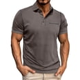 thumbnail image 1 of Lutiedan Mens Muscle Henley Shirts Button Down Collared Workout Stylish Dress Shirt Short Sleeve Summer Casual Outdoor Business Clothes, 1 of 6