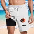 thumbnail image 1 of Lutiedan Mens Swim Trunks Quick Dry Mesh Lining Board Shorts Palm Printed Drawstring Lightweight Hawaiian Beach Bathing Suit with Pockets, 1 of 6