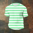 thumbnail image 1 of Lutiedan Mens T-Shirt Loose Fit Stripes Crewneck Lightweight Cooling Casual Tee Waffle Summer Vacation Short Sleeve Basic Tees, 1 of 6