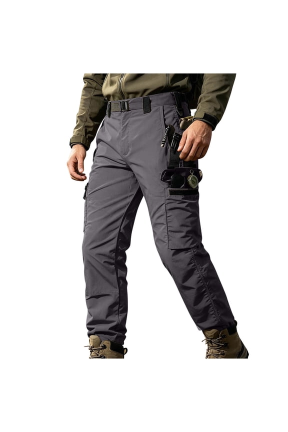 Mens Tactical Pants Water Resistant Cargo Work Pants High Waisted Breathable Outdoor Hiking Pants with Multi Pockets