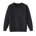 thumbnail image 1 of Lutiedan Pullover Sweaters for Girls Long Sleeve Drop Shoulder Sweaters Casual Crew Neck Knit Blouse Sizes 2-15,Black, 1 of 4