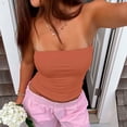 thumbnail image 1 of Lutiedan Tube Tops for Women Strapless Sleeveless Basic Crop Tops Backless Going Out 2026 Y2k Spring Outfits Slim Fit Summer Bandeau Clothes, 1 of 9