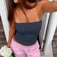 thumbnail image 1 of Lutiedan Tube Tops for Women Strapless Sleeveless Basic Crop Tops Backless Going Out 2026 Y2k Spring Outfits Slim Fit Summer Bandeau Clothes, 1 of 9