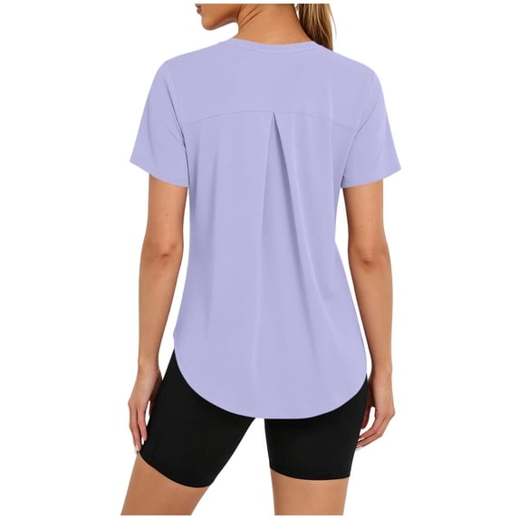 Lutiedan Women's Sun Protection T-Shirt Workout UPF 50+ UV Rash Guard Short Sleeve Shirts Crew Neck Hiking Athletic Tops S-3XL