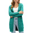 thumbnail image 1 of Lutiedan Womens Plus Size Hooded Cardigan Open front Cable Knit Sweater Coats Casual Warm Mid-Length Cardigan with Pockets S-5XL, 1 of 7