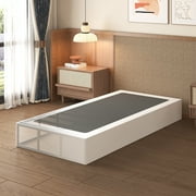 Bedofmine 10 Inch Twin Box Spring High Profile, Heavy Duty Metal Box Spring Twin Bed Base with Fabric Cover, Mattress Foundation, Noise Free, Easy Assembly