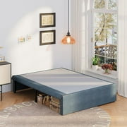 Lutown-Teen 16 inch Bed Frame Queen Size with Fabric Cover, No Box Spring Needed, Easy to Install, Black