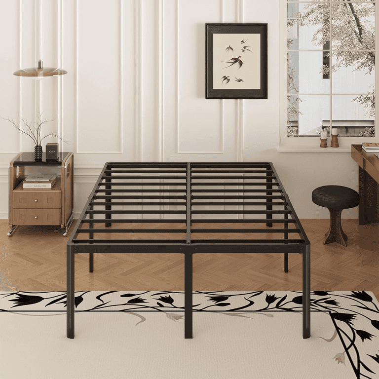 Lutown-Teen 22 inch High Full Bed Frame with Rounded Corner