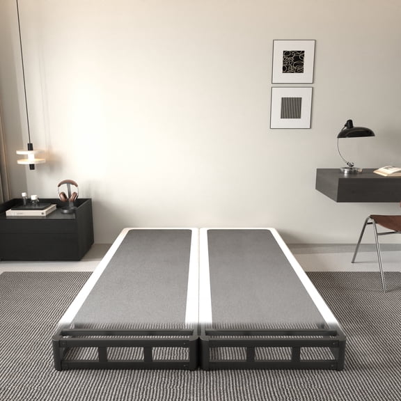 Bedofmine 4" Metal Split California King Box Spring with Fabric Cover - Easy Assembly and Noise-Free