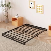 Bedofmine 6 inch Bed Frame Queen Size Heavy Duty Steel Slat Support Metal Platform Queen Bed Frame No Box Spring Needed, Easy Assembly, Black