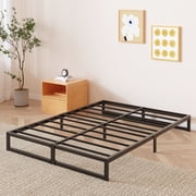Bedofmine 8 inch Bed Frame Queen Size Heavy Duty Steel Slat Support Metal Platform Queen Bed Frame No Box Spring Needed, Easy Assembly, Black