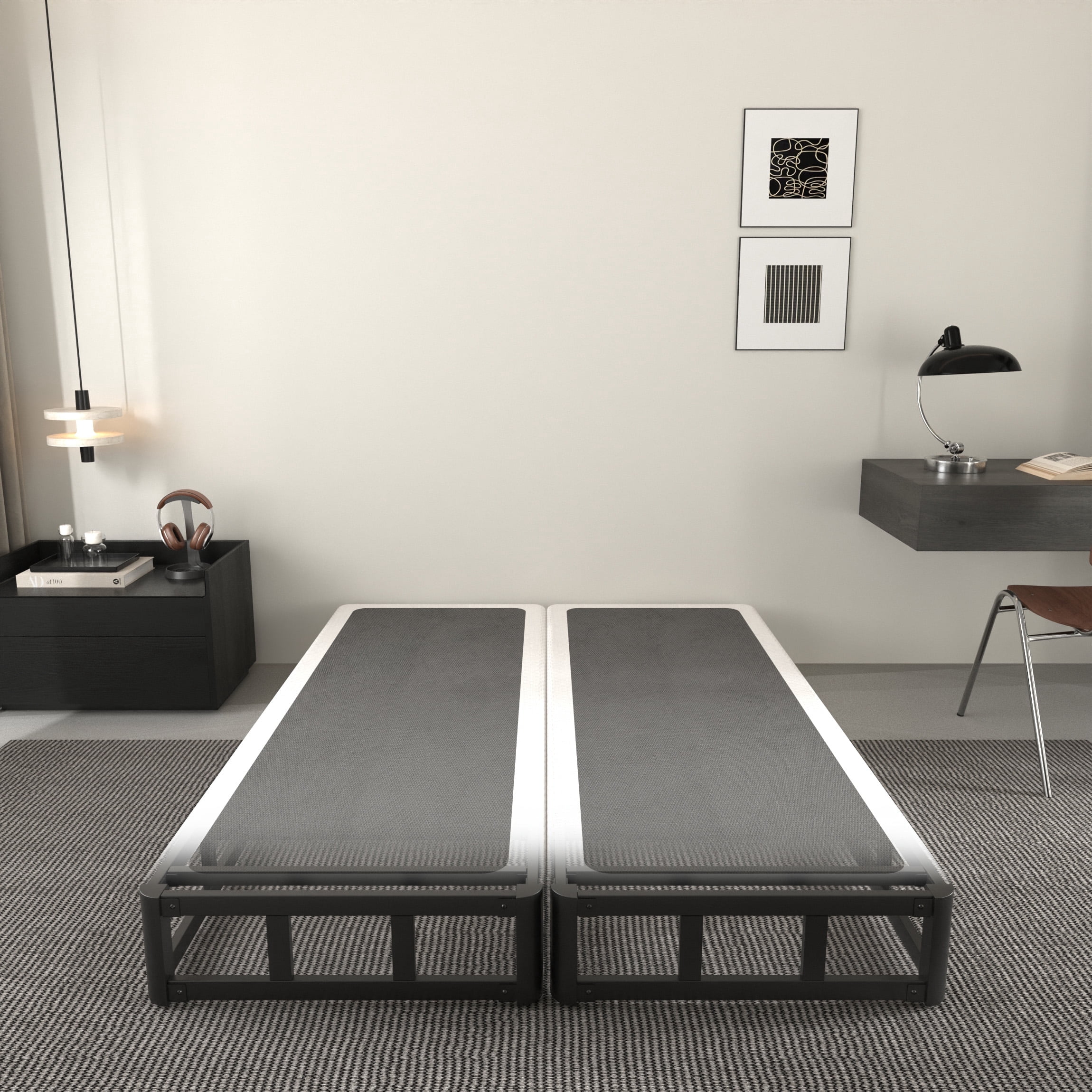 Bedofmine 9 Inch Split Full Size Box Spring with Fabric Cover, Noise ...