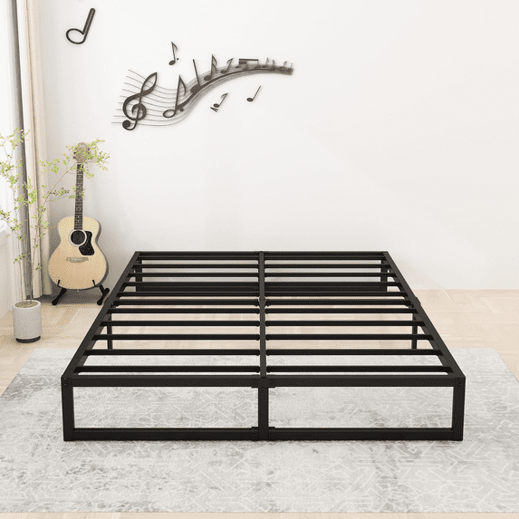Lutown-Teen 9 inch King Bed Frame Heavy Duty Metal Platform Beds with Sturdy Steal Slats,No Box Spring Needed,Easy Assembly, Noise Free, Black