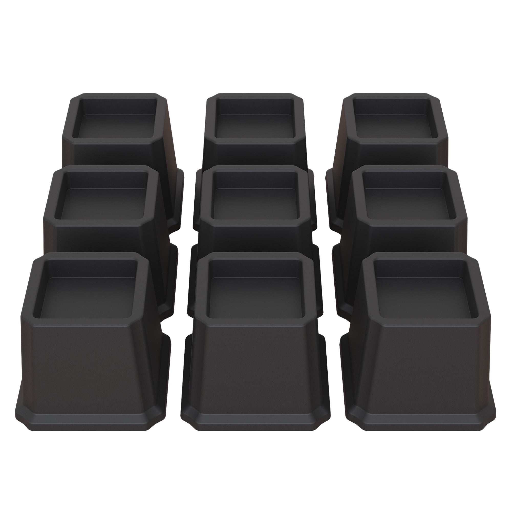 Lutown-Teen Black Bed Risers, 3 inch Heavy Duty Furniture Risers Set of ...