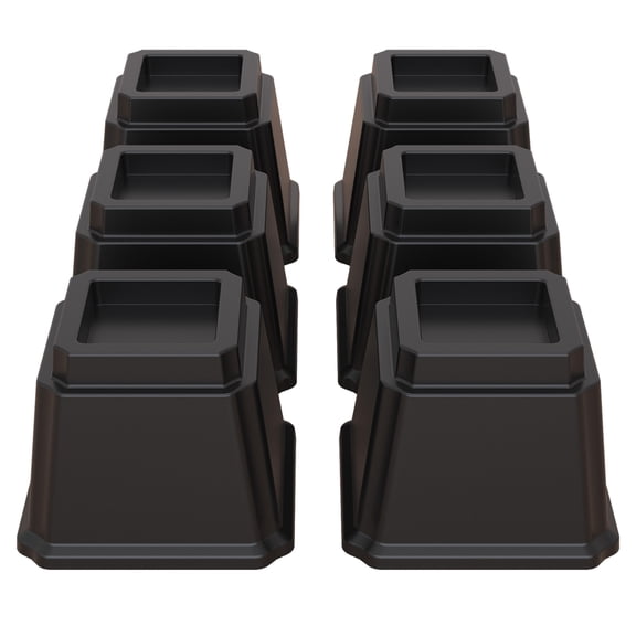 Lutown-Teen Bed Risers 4 inch Heavy Duty Furniture Risers for Sofas, Chair Risers Sofa Risers Table Risers Set of 6 Pack, Black