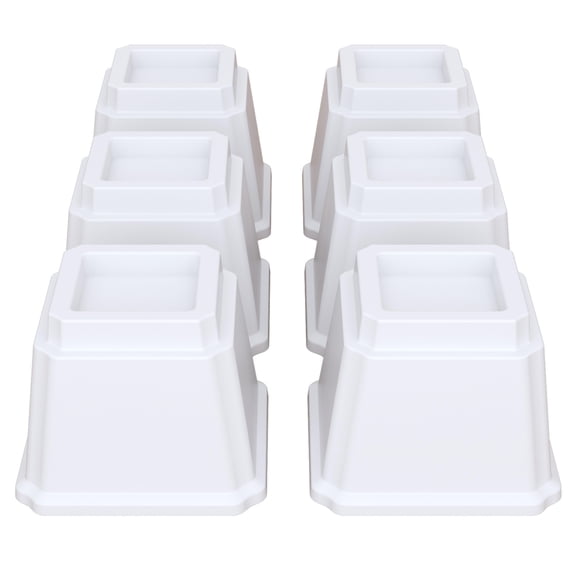 Bedofmine Bed Risers 4 inch Heavy Duty Furniture Risers for Sofas, Chair Risers Sofa Risers Table Risers Set of 6 Pack, White