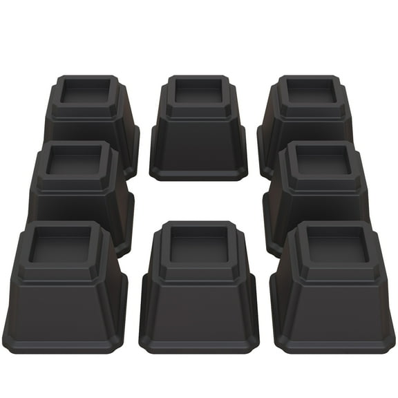 Lutown-Teen Bed Risers 4 inch Heavy Duty Furniture Risers for Sofas, Chair Risers Sofa Risers Table Risers Set of 8 Pack, Black