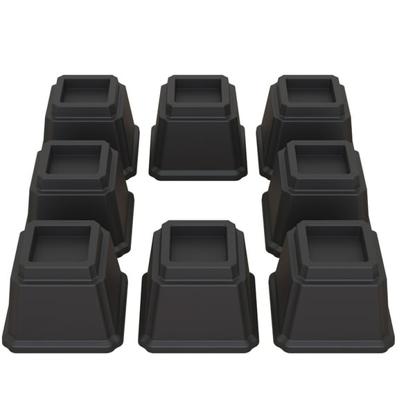 Lutown-Teen Bed Risers 4 inch Heavy Duty Furniture Risers for Sofas, Chair Risers Sofa Risers Table Risers Set of 8 Pack, Black