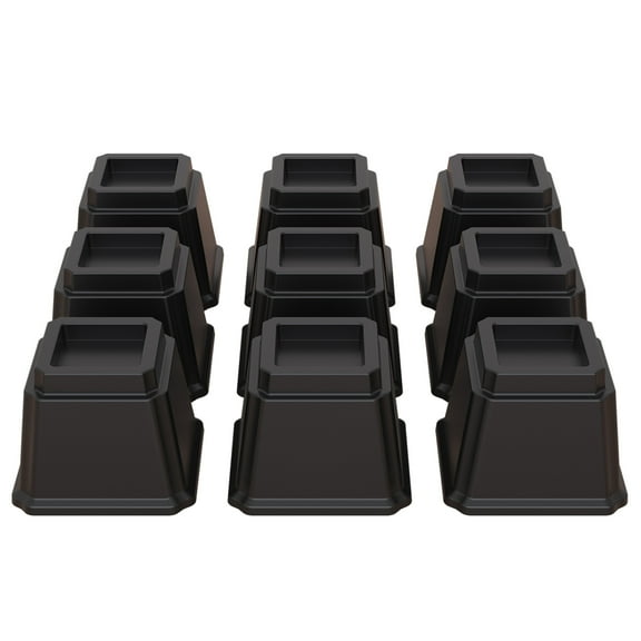 Lutown-Teen Bed Risers 4 inch Heavy Duty Furniture Risers for Sofas, Chair Risers Sofa Risers Table Risers Set of 9 Pack, Black