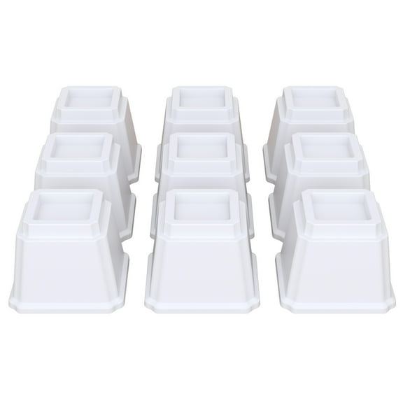 Lutown-Teen Bed Risers 4 inch Heavy Duty Furniture Risers for Sofas, Chair Risers Sofa Risers Table Risers Set of 9 Pack, White